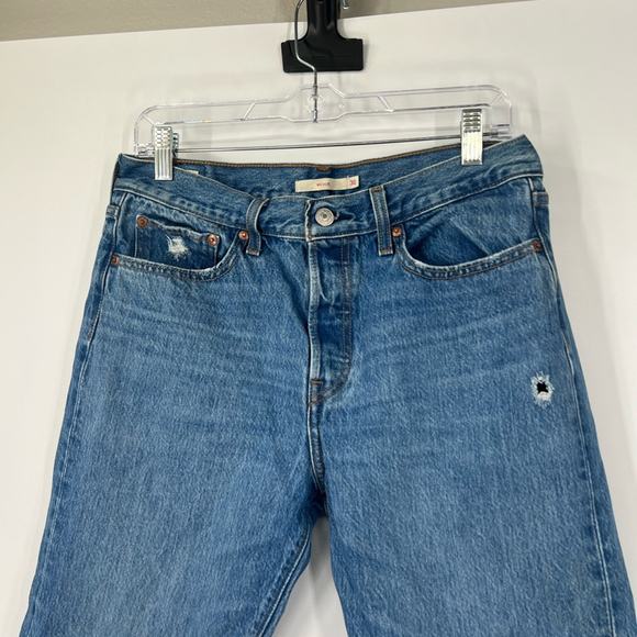 Levi’s Wedgie High Rise Button Fly Jeans Raw Hem - Picture 2 of 7